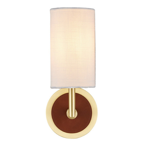 Currey and Company Ellerston Saddle Brown / Brushed Brass Sconce