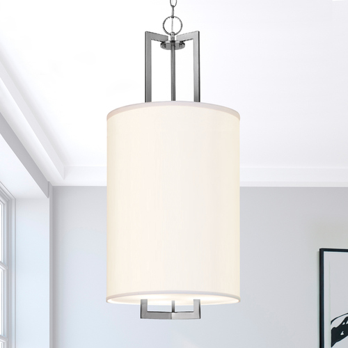 Modern Pendant Light with White Shades in Antique Nickel by Hinkley Lighting