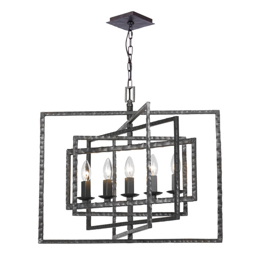 Crystorama Lighting Capri 24-Inch Chandelier in Raw Steel by Crystorama Lighting 336-RS