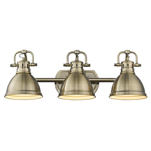 Golden Lighting Duncan 24.50-Inch Bath Light in Aged Brass by Golden Lighting 3602-BA3 AB-AB