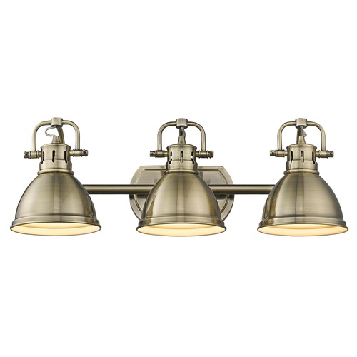 Duncan 24.50-Inch Bath Light in Aged Brass by Golden Lighting
