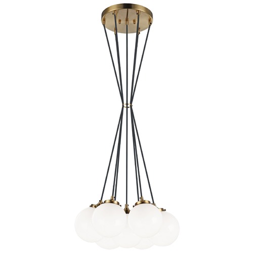 The Bougie Aged Gold Multi-Light Pendant by Matteo Lighting