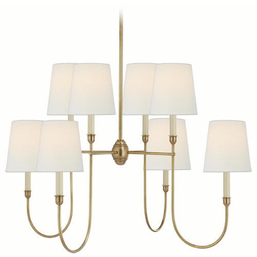 Visual Comfort Signature Collection Thomas O'brien Vendome Hand-Rubbed Antique Brass Chandelier