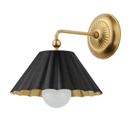 Primrose Black & Gold Leaf Sconce by Maxim Lighting