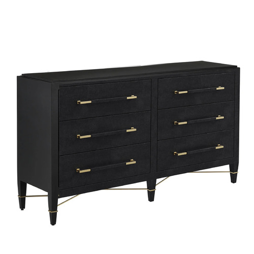 Currey and Company Verona Black & Natural & Champagne & Silver Table