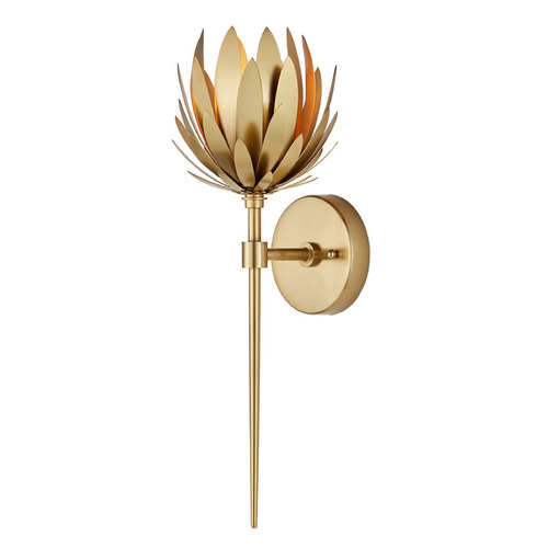 Currey and Company Protea Brass Sconce