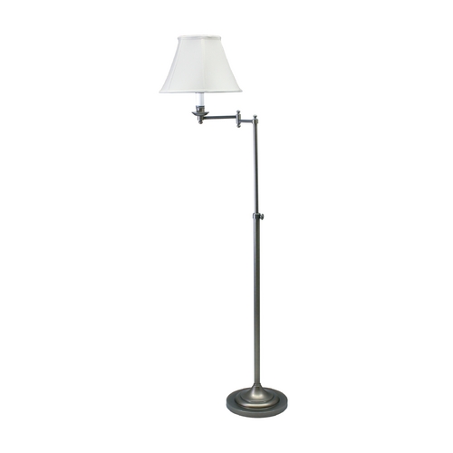 Club Swing-Arm Floor Lamp in Antique Silver by House of Troy Lighting