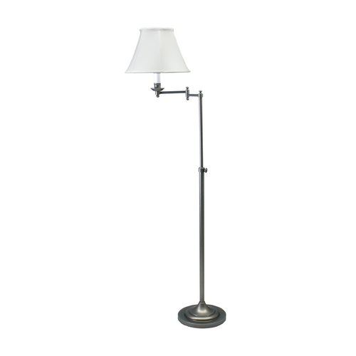 House of Troy Lighting Club Swing-Arm Floor Lamp in Antique Silver by House of Troy Lighting CL200-AS