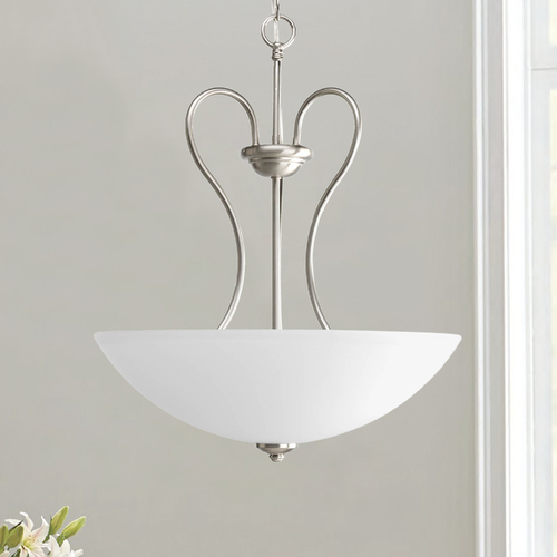 Progress Lighting Heart Pendant in Brushed Nickel by Progress Lighting P3955-09