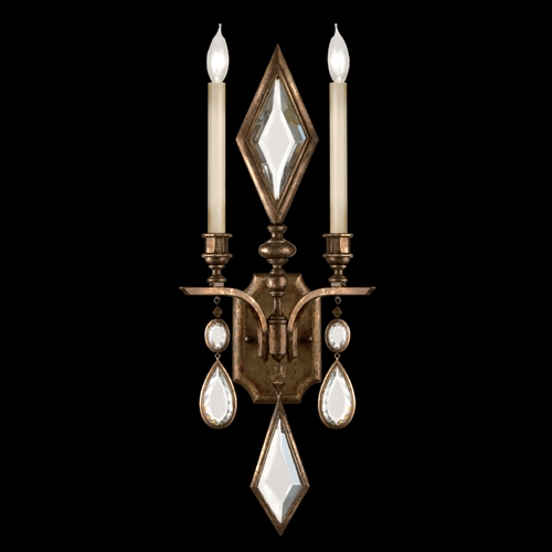 Fine Art Lamps Encased Gems Bronze Patina Sconce