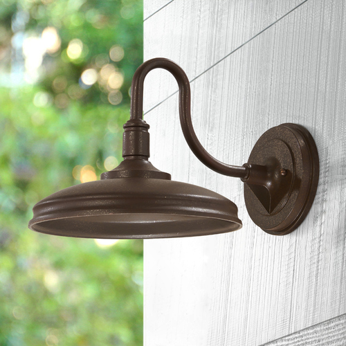 Harbison LED Textured Bronze with Copper Flecks LED Barn Light by Minka Lavery