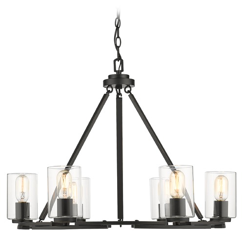 Golden Lighting Monroe Black Chandelier by Golden Lighting 7041-6BLK-CLR