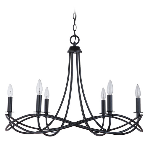 Sonnet 6-Light Chandelier in Matte Black by Capital Lighting