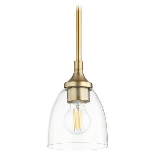 Enclave Aged Brass Mini Pendant by Quorum Lighting