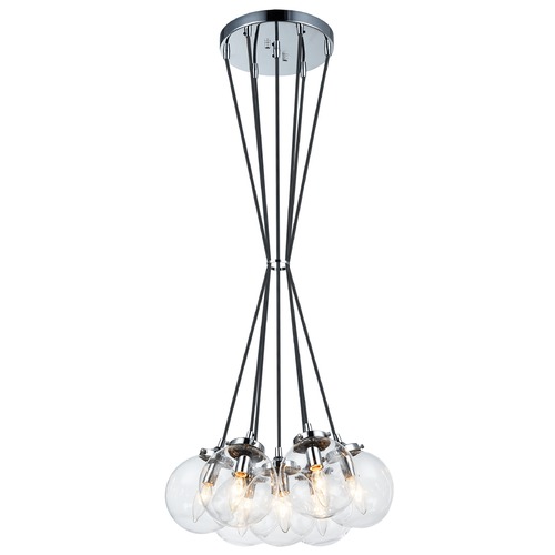 The Bougie Chrome Multi-Light Pendant by Matteo Lighting