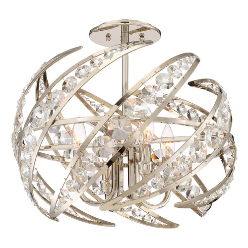 Crescent Polished Nickel Semi-Flush by Quoizel Lighting