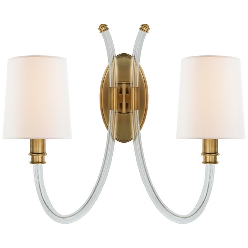 Visual Comfort Signature Collection Julie Neill Clarice Sconce in Crystal & Brass by Visual Comfort Signature JN2030CGABL