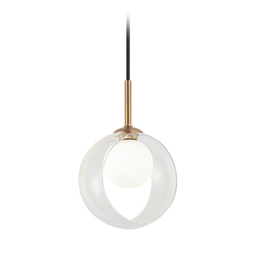 Delcia Aged Gold Brass LED Mini Pendant by Matteo Lighting