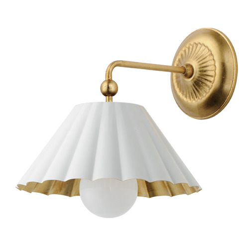 Primrose Matte White & Gold Leaf Sconce by Maxim Lighting