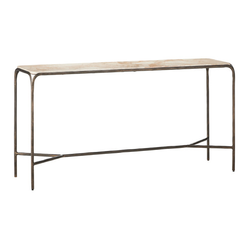 Currey and Company Crema Natural Marble & Bronze Table