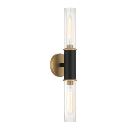 Stamford 24-Inch High Sconce in Black & Brass by Minka Lavery