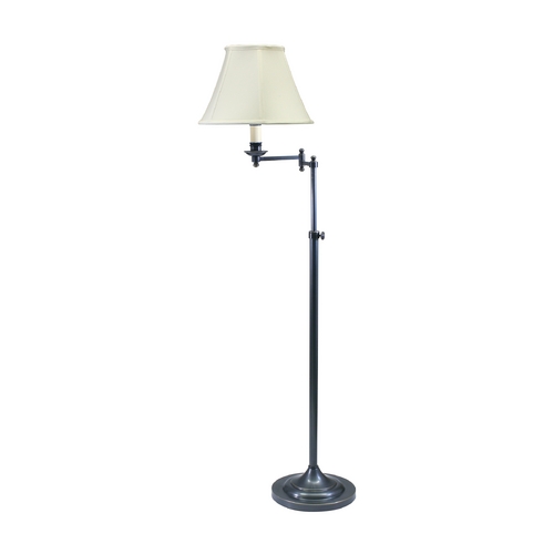 House of Troy Lighting Swing Arm Lamp with White Shade in Oil Rubbed Bronze Finish CL200-OB