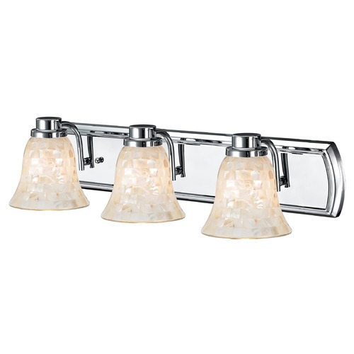 Design Classics Lighting 3-Light Mosaic Glass Bath Wall Light in Chrome 1203-26 GL9222-M