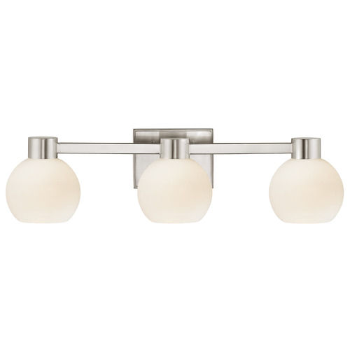 Design Classics Lighting Vashon 3-Light Bath Light in Satin Nickel by Design Classics Lighting 2103-09 G1832-WH