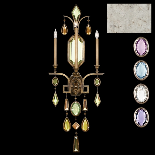 Fine Art Lamps Encased Gems Vintage Silver Leaf Sconce