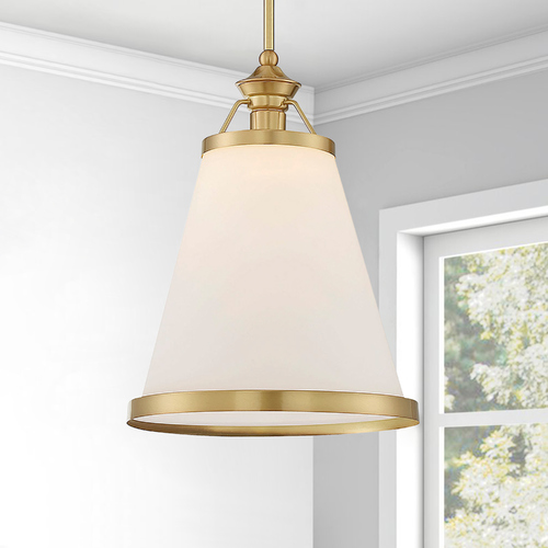 Ashmont Warm Brass Pendant by Savoy House