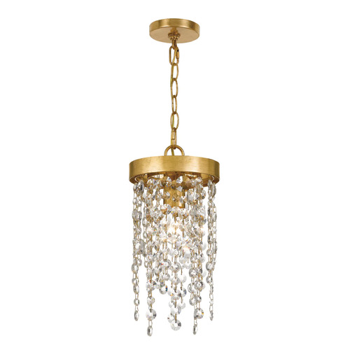 Winham Crystal Mini Pendant in Antique Gold by Crystorama Lighting