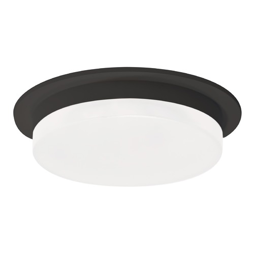 Modern Black LED Flushmount Light with Frosted Shade 3000K 850LM