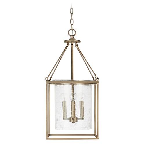 Capital Lighting Cooper 4-Light Pendant in Aged Brass with Seeded Glass by Capital Lighting 532843AD