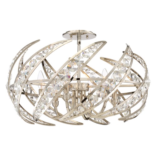 Crescent Polished Nickel Semi-Flush by Quoizel Lighting