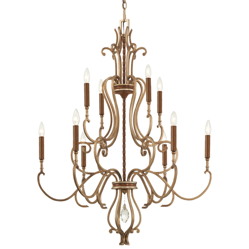 Magnolia Manor 10-Lt Chandelier in Pale Gold & Bronze by Metropolitan