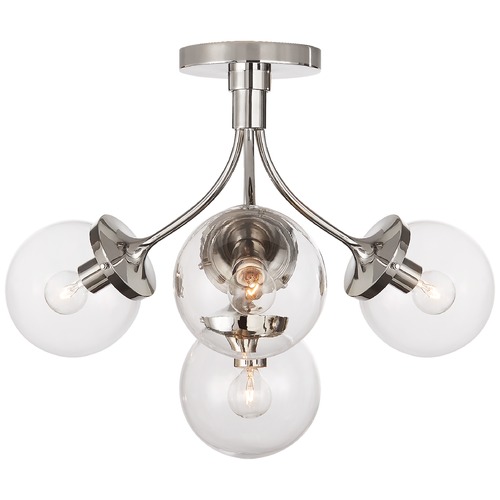 Kate Spade New York Prescott Semi-Flush in Nickel by Visual Comfort Signature