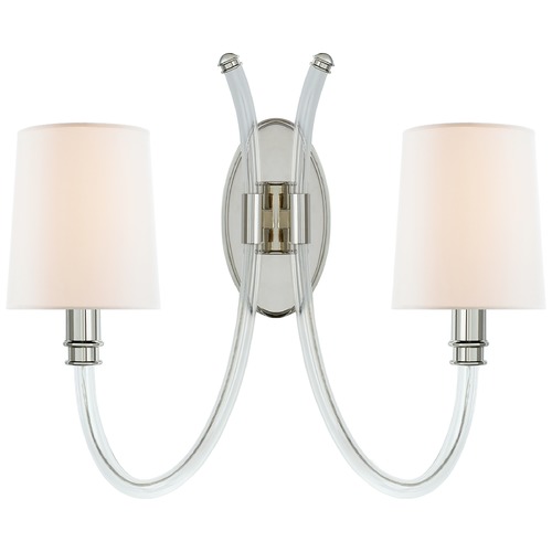 Visual Comfort Signature Collection Julie Neill Clarice Sconce in Crystal & Nickel by Visual Comfort Signature JN2030CGPNL