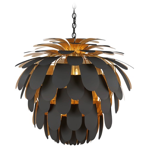 Visual Comfort Signature Collection E.F. Chapman Cynara Grande Chandelier in Matte Black by Visual Comfort Signature CHC5158MBKG