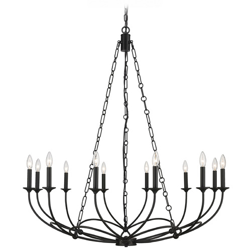 Z-Lite Arabella Matte Black Chandelier by Z-Lite 3500-12MB