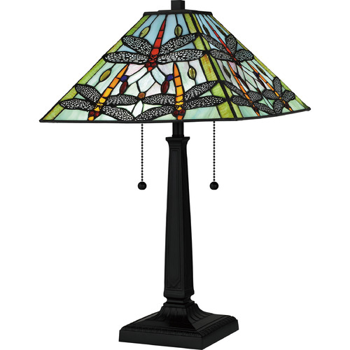 Tiffany Matte Black Table Lamp by Quoizel Lighting