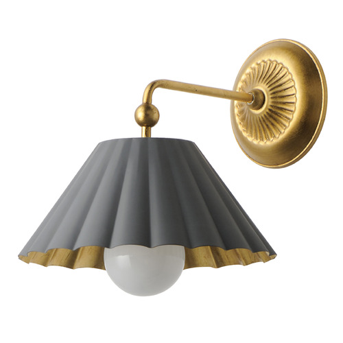 Primrose Dark Grey & Gold Leaf Sconce by Maxim Lighting
