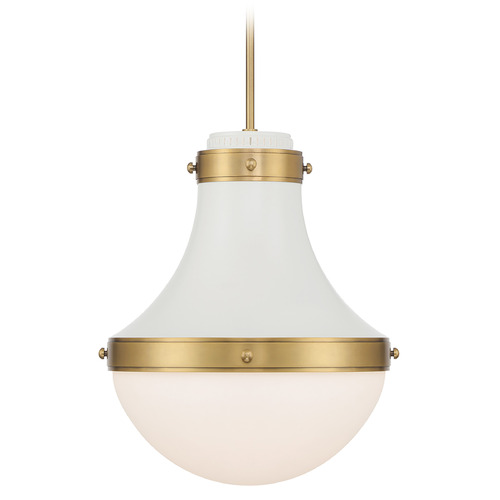 Minka Lavery Minka Lavery Purelight Off White Cream & Legacy Brass Pendant Light with Bowl / Dome Shade 3934-879