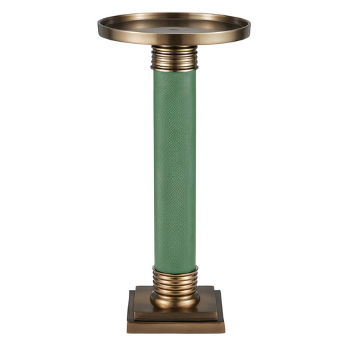 Currey and Company Gavin Green & Antique Brass Accent Table