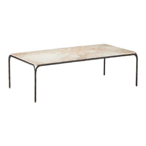 Currey and Company Crema Natural Marble & Bronze Table