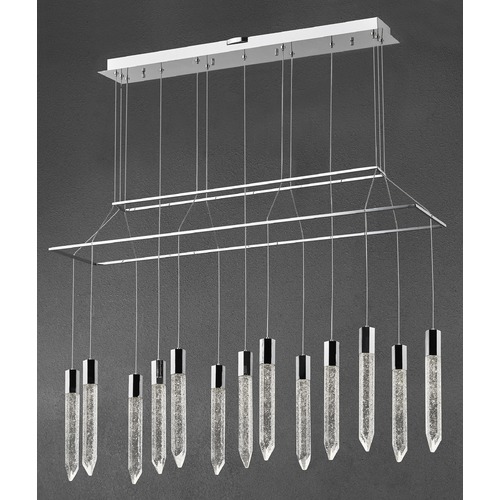 Design Classics Icicle Chrome LED Crystal Chandelier