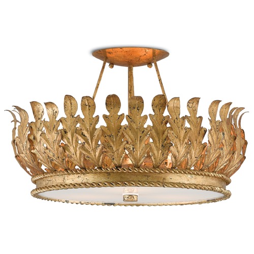 Currey and Company Lighting Biddulph Semi FLush in Gold Leaf by Currey & Company 9999-0024