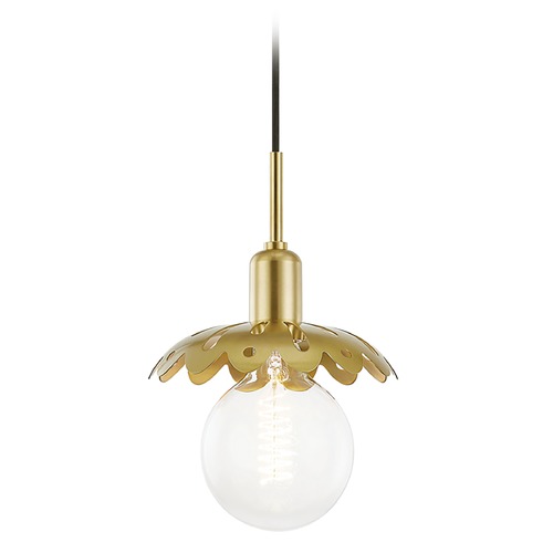 Mitzi by Hudson Valley Alyssa Mini Pendant in Aged Brass by Mitzi by Hudson Valley H353701-AGB