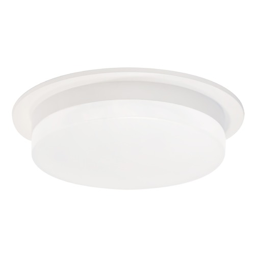 Modern White LED Flushmount Light with Frosted Shade 3000K 850LM