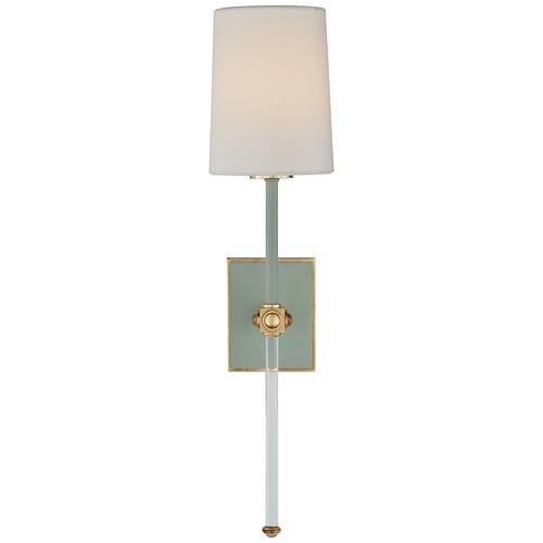 Visual Comfort Signature Collection Julie Neill Lucia Tail Sconce in Celadon & Crystal by Visual Comfort Signature JN2051CELCGL