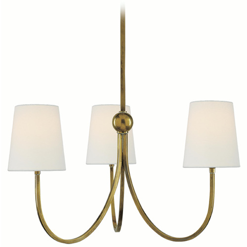 Visual Comfort Signature Collection Thomas O'brien Reed Hand-Rubbed Antique Brass Chandelier